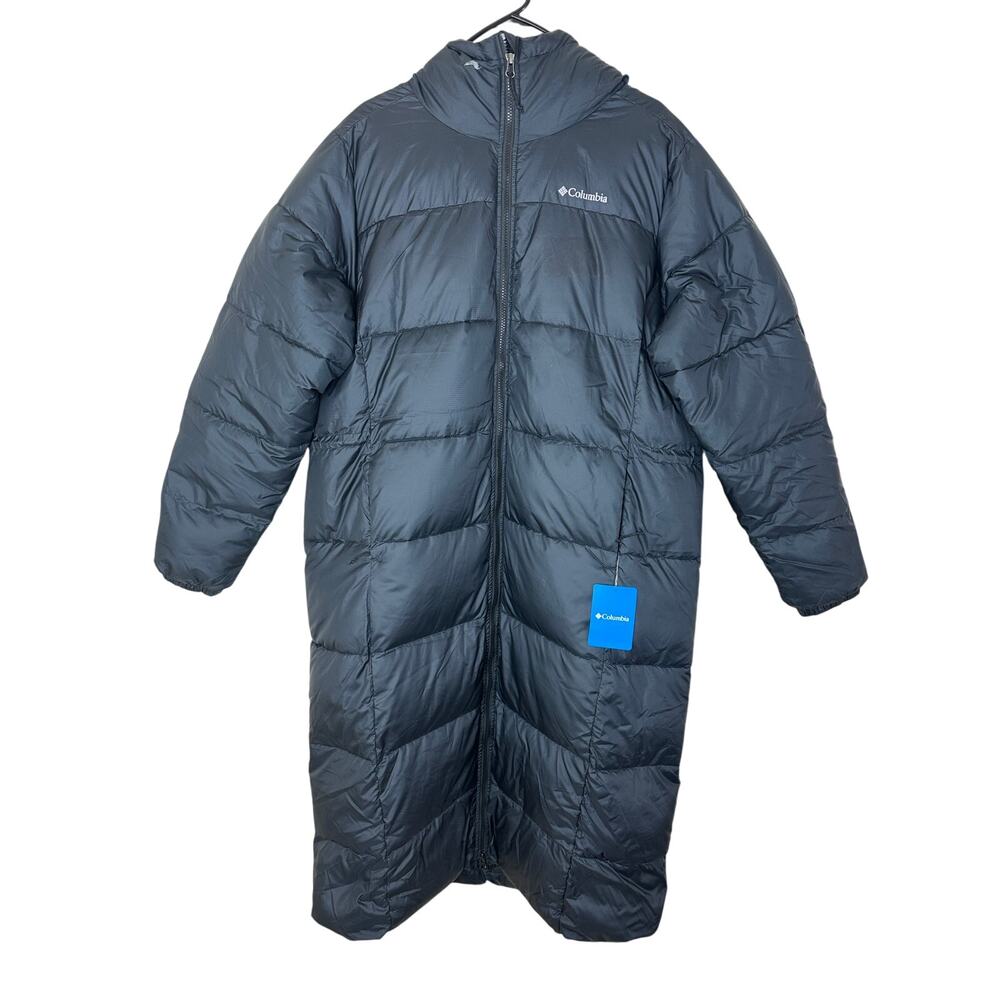 COLUMBIA Puffect Long Quilted Jacket Women's Size XL Black
